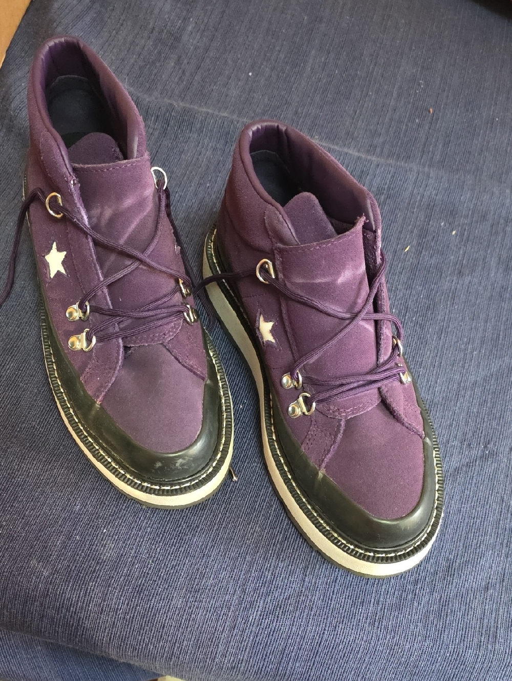 Converse Purple High-Top Sneakers with Star Detail